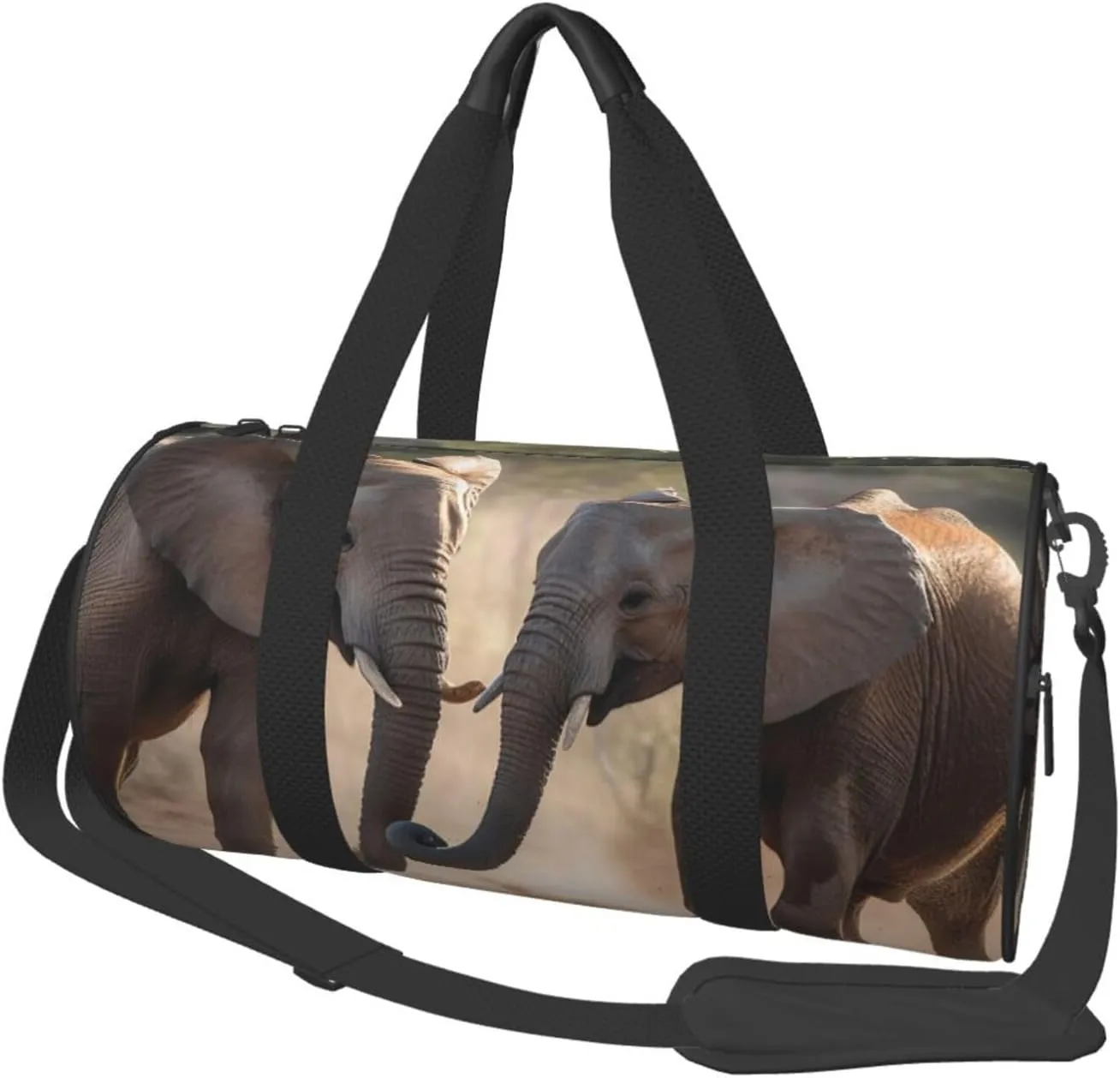 Travel Bag For Women,Two Elephants Playing Print Personal Item Duffle Bags,Weekend Travel Duffel Tote Bag,Travel Sport Gym Bag For Men,Airplane Travel Essentials For Flying