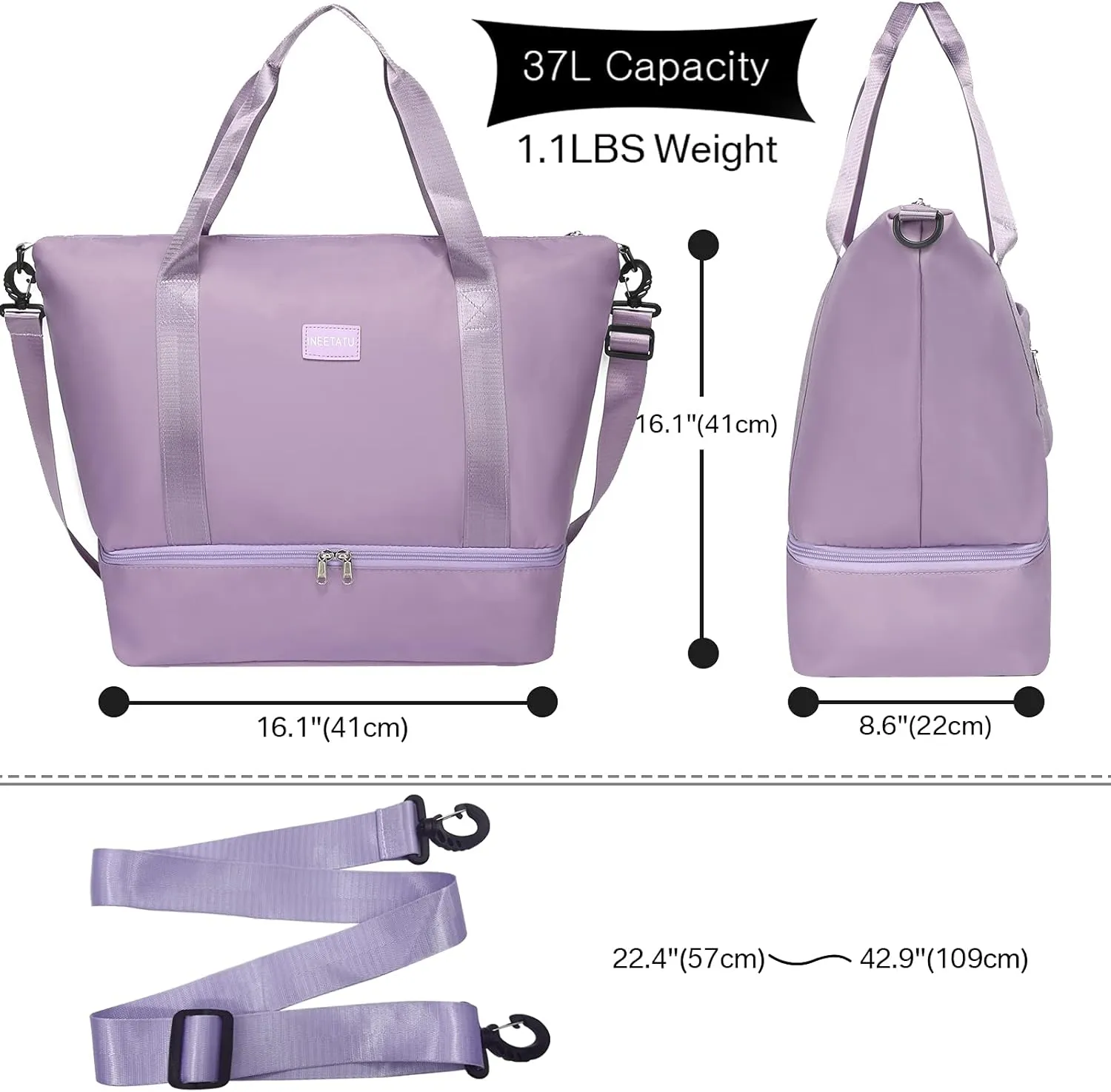 Travel Duffle Bag for Women, Weekender Overnight Bags with Shoe Compartment, Carry On Duffel Bag Sports Gym Tote Bags