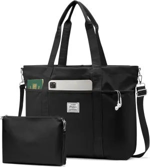Travel Tote Bag for Women, Laptop Tote Bag with Laptop Compartments&Clutch Purse, Large Shoulder Bag for Travel, Work