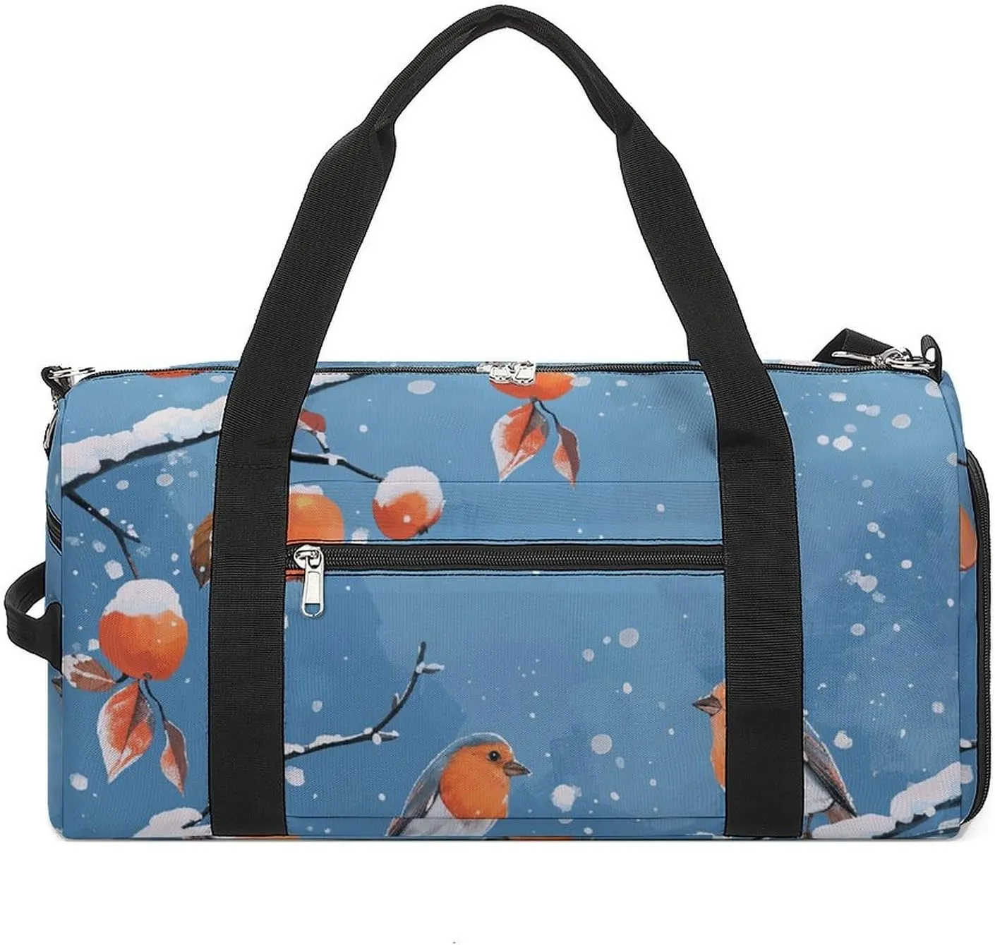 Two Orange Birds Gym Bag Travel Duffel Bags for Men Women Large Weekender Bags Carry On Overnight Duffle Bag with Shoe Compartment for Workout