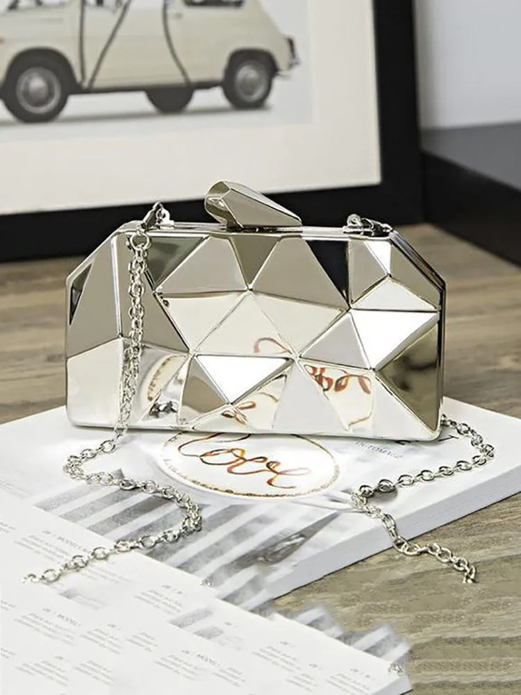 Uneven Metal Box Bag