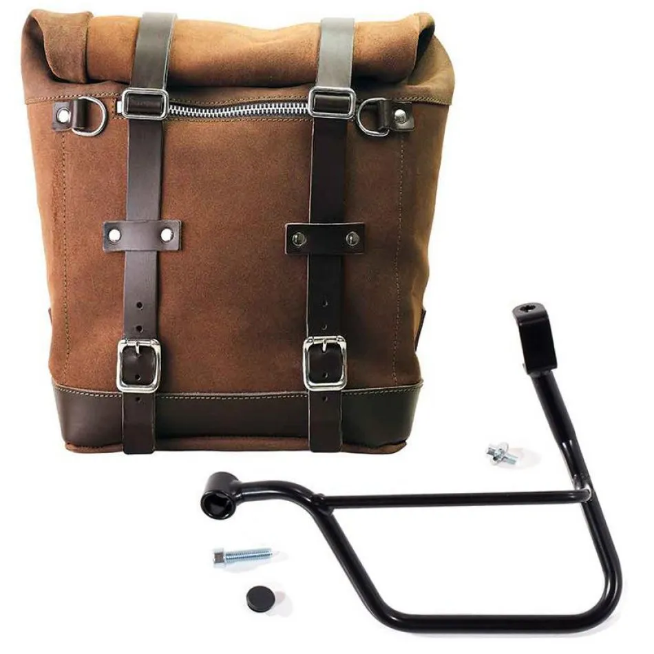 UNIT GARAGE WAXED SUEDE PANNIER (22-30L)   LT SUBFRAME FOR TRIUMPH BONNEVILLE T100/T120