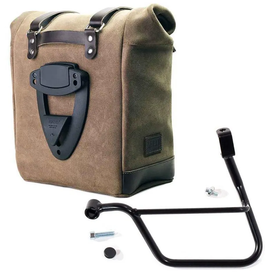 UNIT GARAGE WAXED SUEDE PANNIER (22-30L)   LT SUBFRAME FOR TRIUMPH BONNEVILLE T100/T120