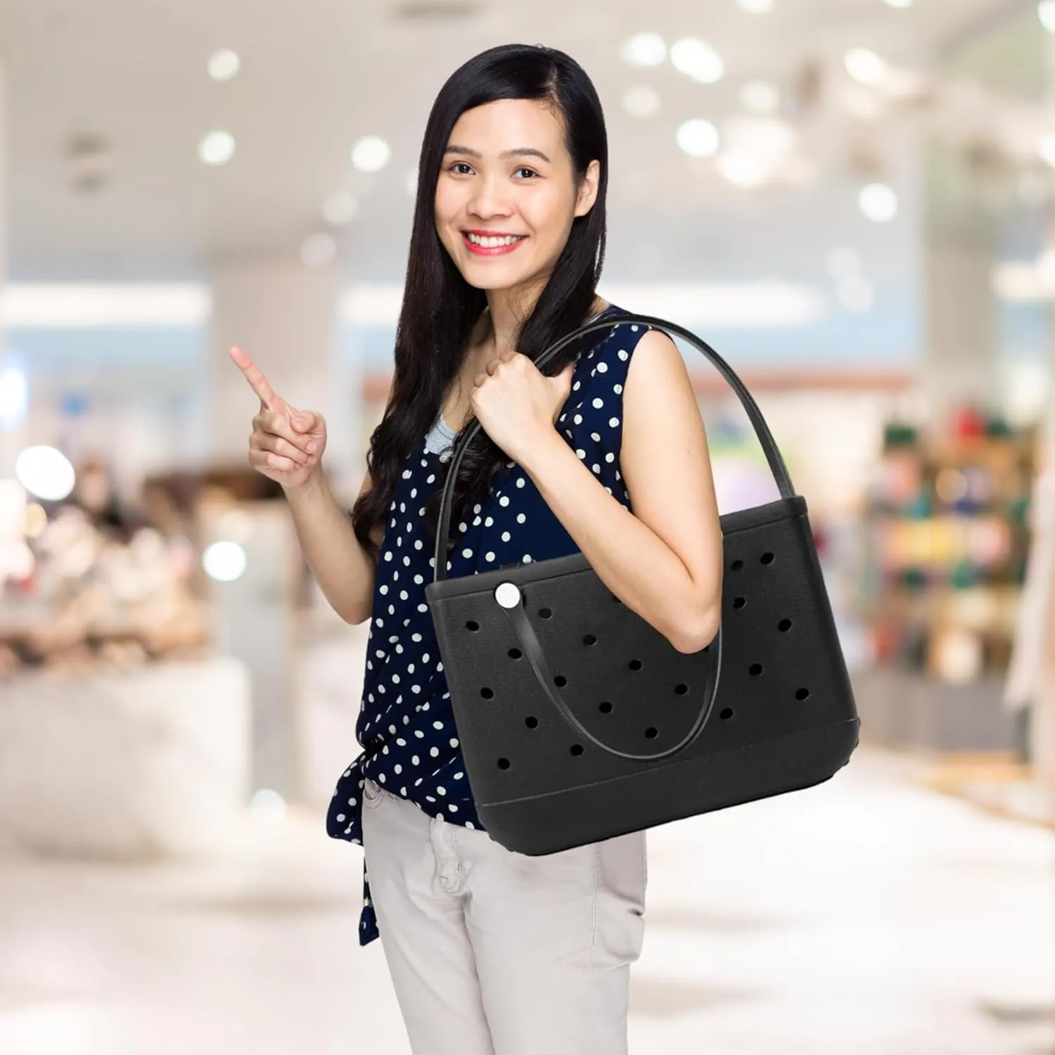 UPGRADED !!! Large Universal Beach & Grocery Tote Bag with Shoulder Strap Plus FREE Clear Zipped Bag is INCLUDED !!!