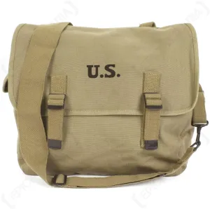 U.S. WW2 M1936 Musette Bag w/Shoulder Strap,WWII Shoulder Messenger Bag, Vintage Tactical Bags Military Crossbody Haversack