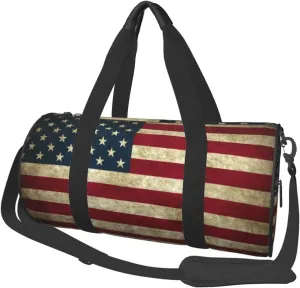 USA Flag Duffel Tote for Men and Women Backpacking Travel and Storage Shoulder Bag