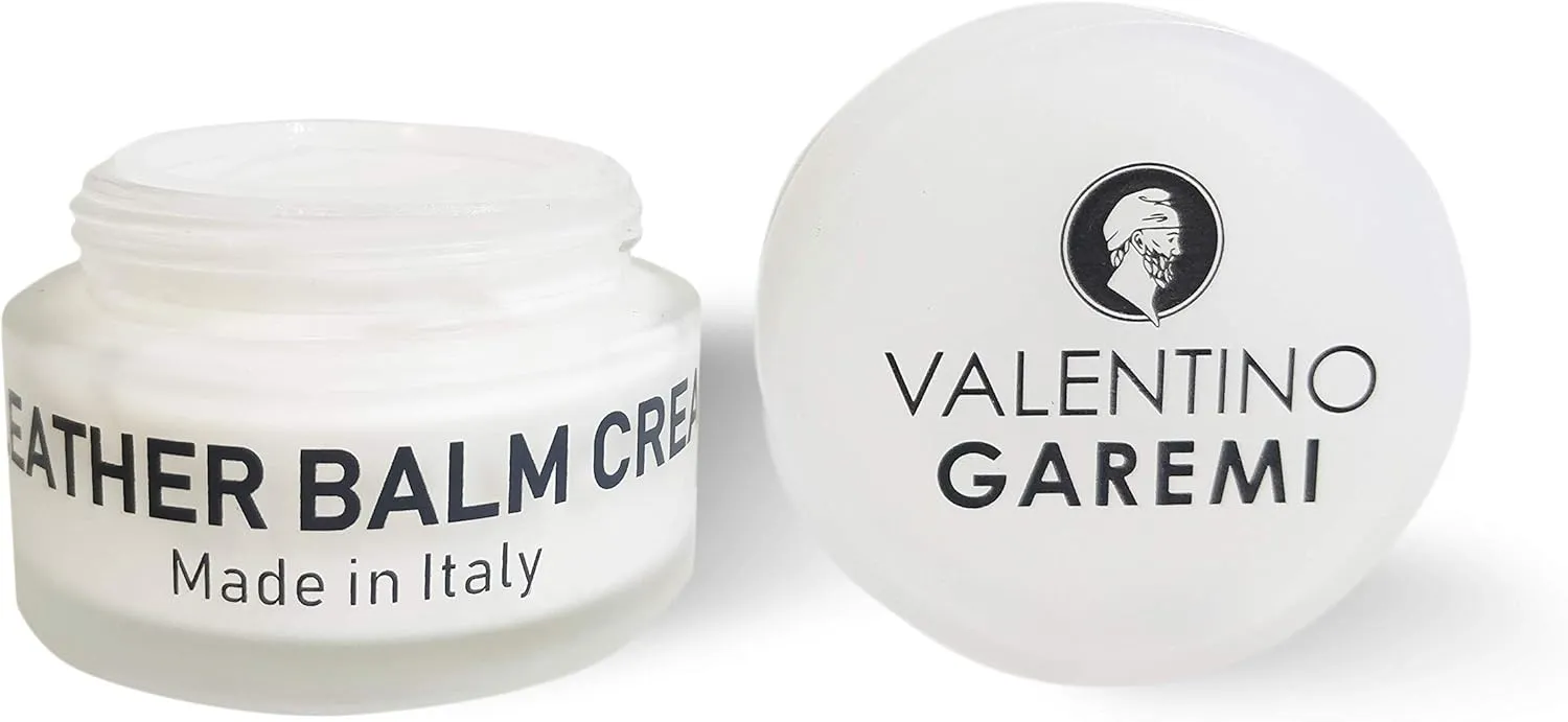 Valentino Garemi Leather Balm Cream – Made in Italy - Luxury Condition and Nourish Lotion for Designer fine high-end Purse Shoes Handbags Wallets Belts Accessories