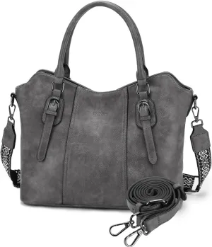 VASCHY Hobo Bags for Women, Vegan Leather Top Handle Satchel Shoulder Purse Handbag Purse with Crossbody Guitar Strap