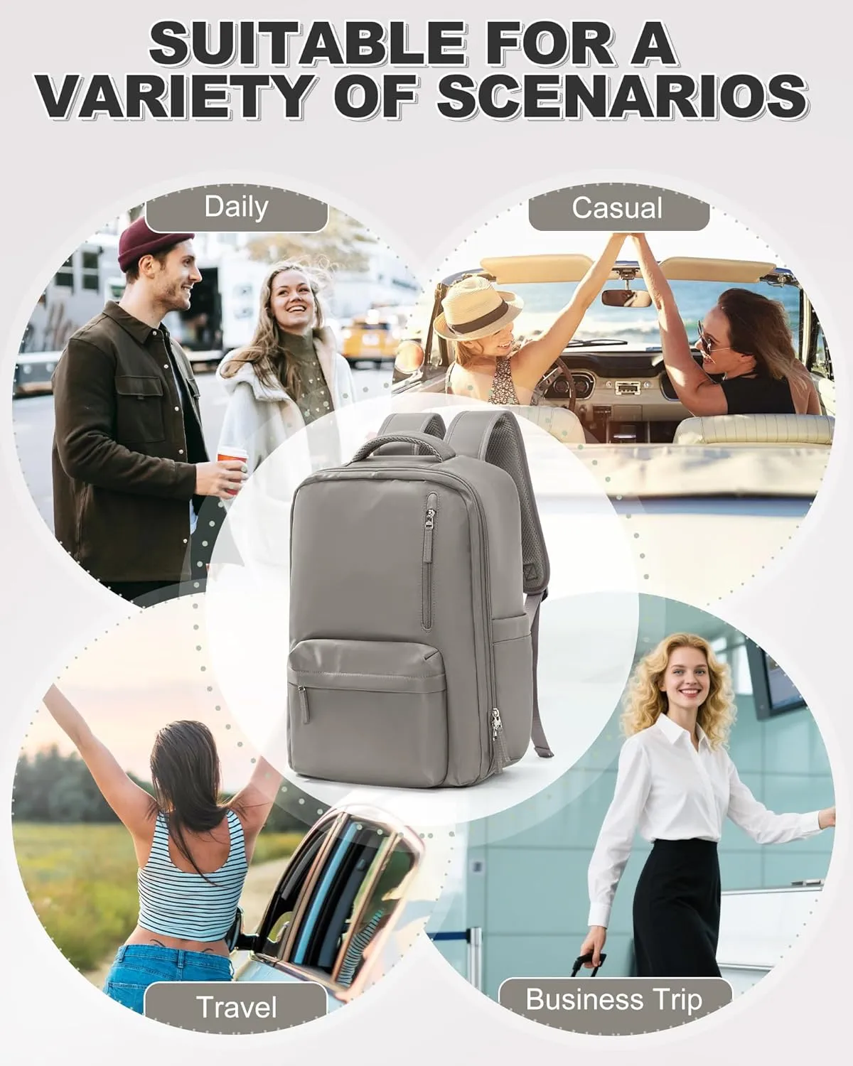 VGCUB Large Travel Backpack with Vacuum System Carry on Storage Compression Personal Item Bags with Electric Pump Work Business Vacpack College Airback lightweight Backpack for Women Men Brown