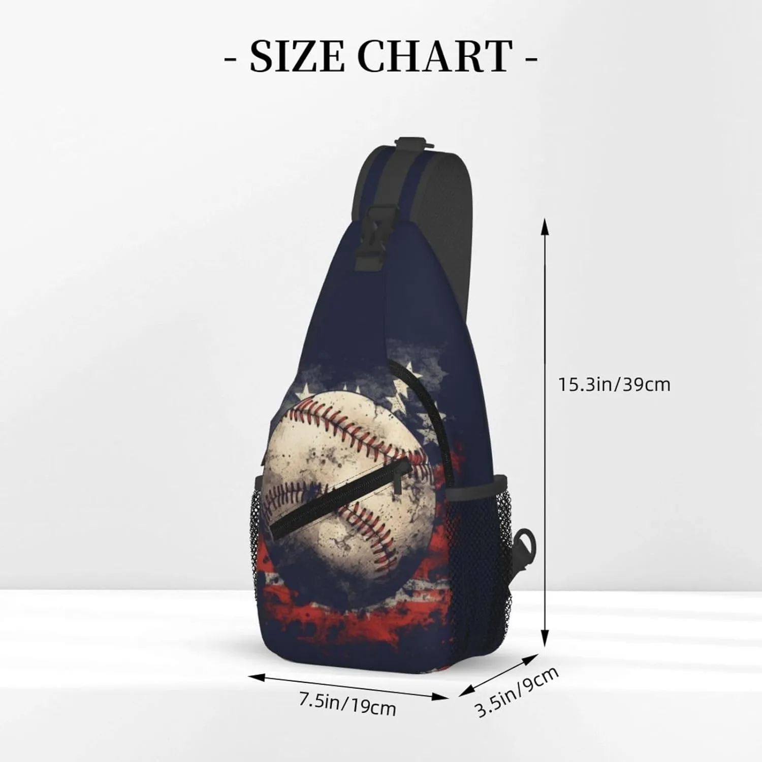 Vintage American Flag Baseball Chest Bags Crossbody Sling Bag Shoulder Bag Travel Hiking Daypack For Men Women