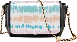 Vintage Spring Bird Butterfly Women Shoulder Leather Bags Black Crossbody Bags for Women Purse with Chain Strap