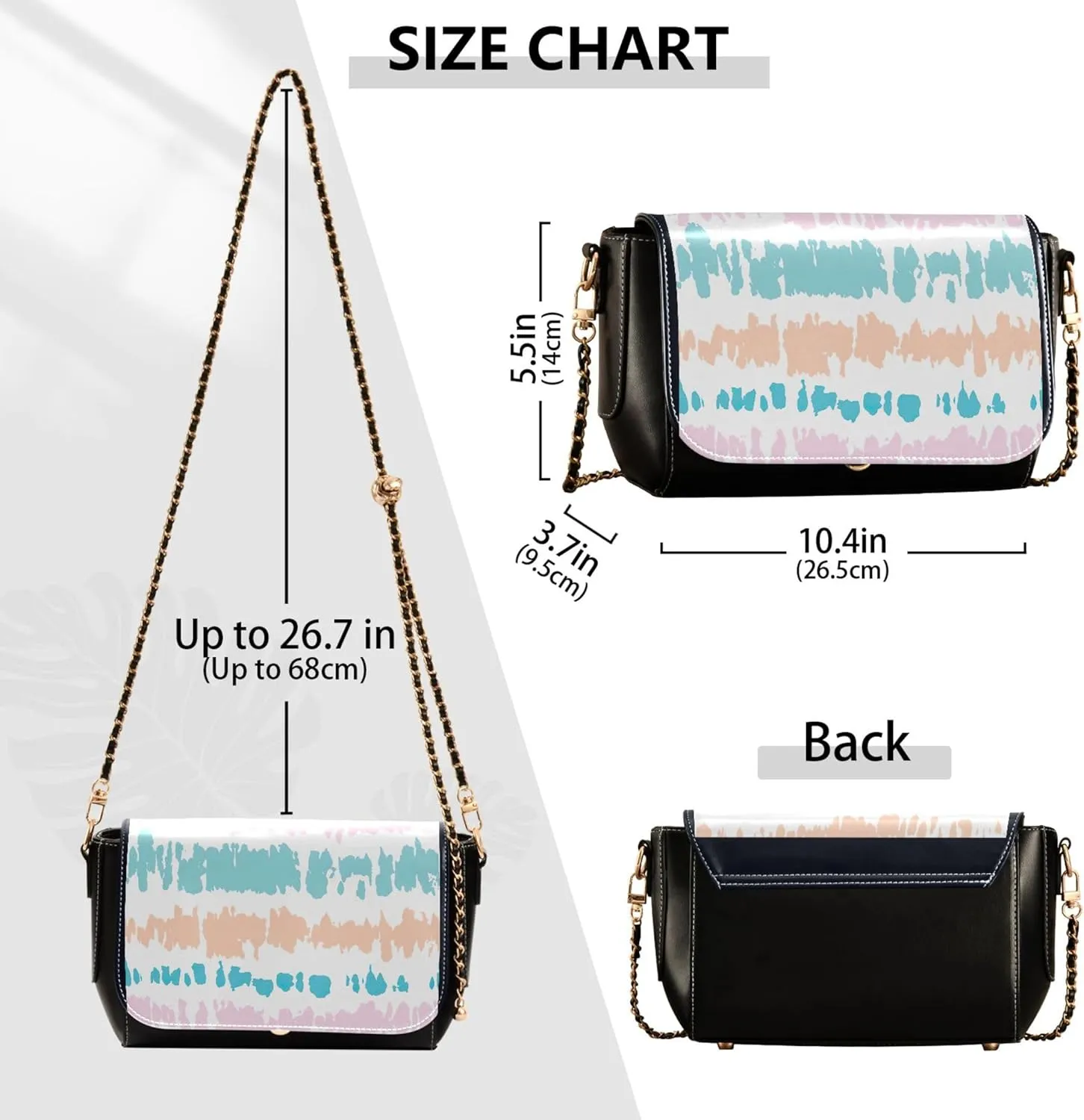 Vintage Spring Bird Butterfly Women Shoulder Leather Bags Black Crossbody Bags for Women Purse with Chain Strap