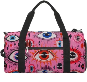 Wilderness Style Eyes Gym Bag Travel Duffel Bags for Men Women Large Weekender Bags Carry On Overnight Duffle Bag with Shoe Compartment for Workout