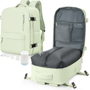 winspansy Large Storage Vacuum Compression Travel Backpack Seal Bags with Pump Clothing 18x14x8 Personal Item Work Carry on Business Vacpack College Airback Laptop Backpack for Women Men Mint green