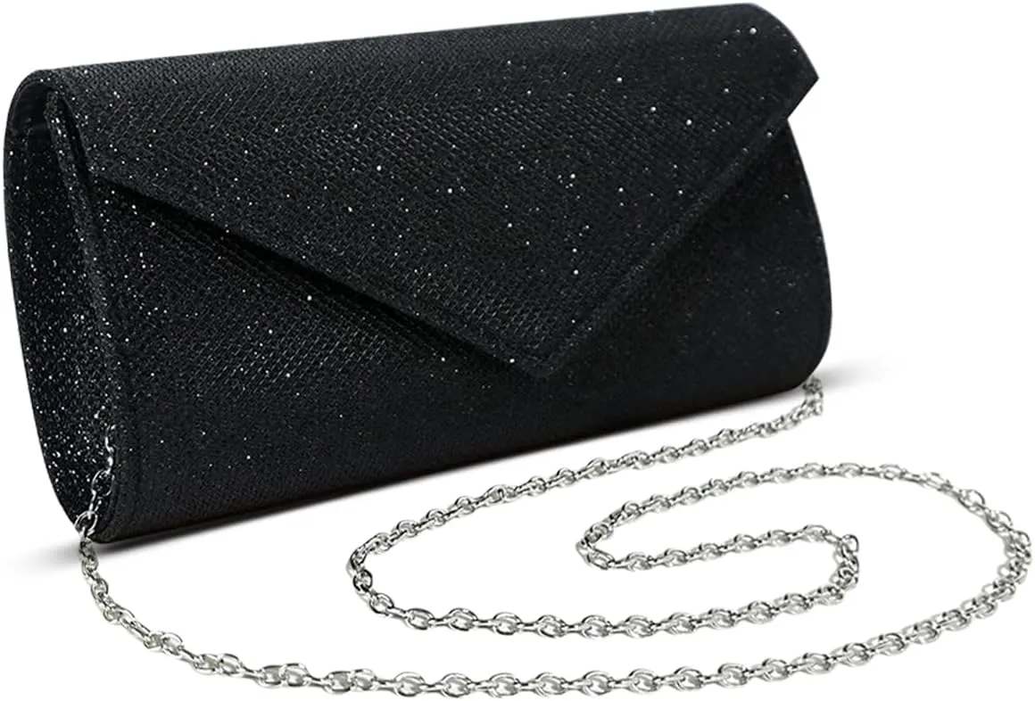 Women Clutch Purses Sparkling Envelope Evening Bag with Detachable Chain for Women Prom