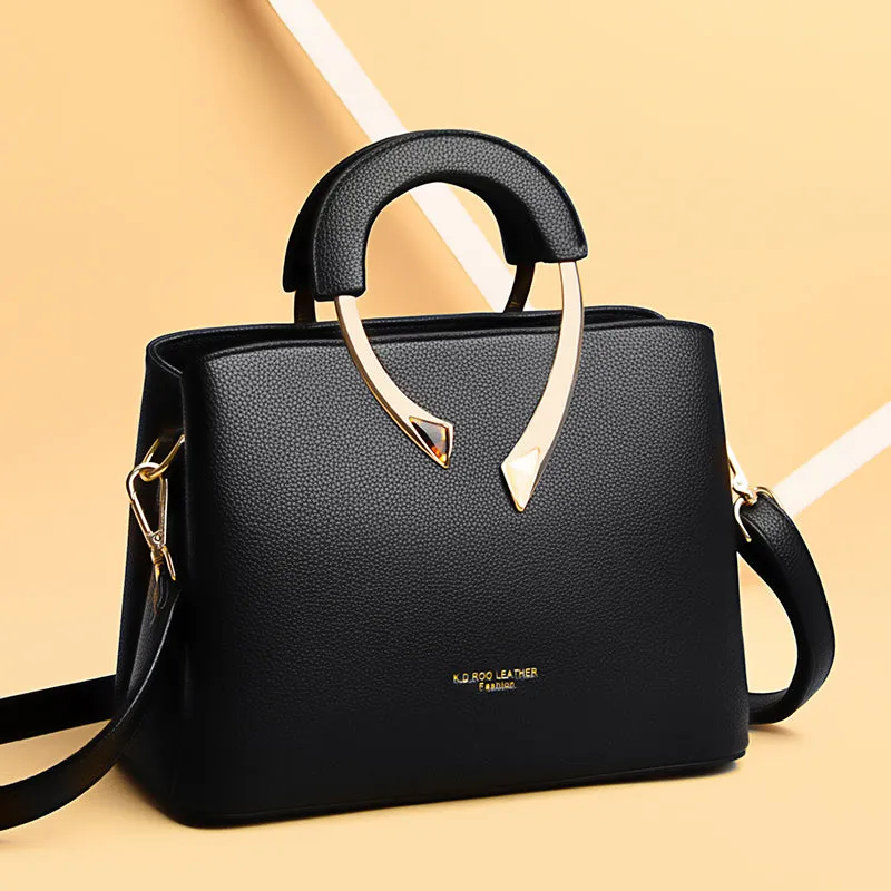 Women High Quality Leather Handbag Casual Crossbody Shoulder