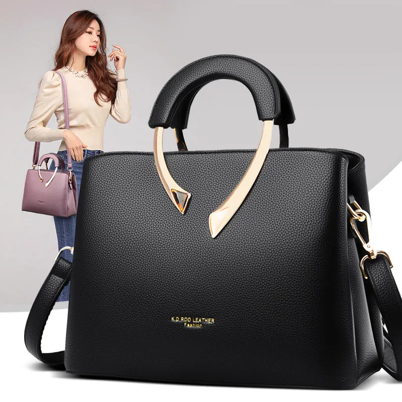 Women High Quality Leather Handbag Casual Crossbody Shoulder
