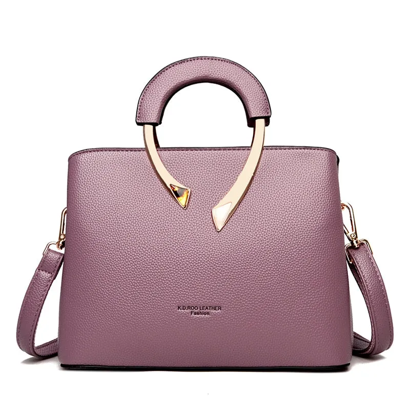 Women High Quality Leather Handbag Casual Crossbody Shoulder