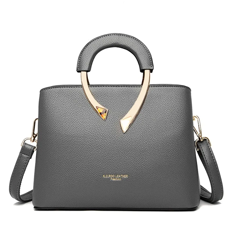 Women High Quality Leather Handbag Casual Crossbody Shoulder