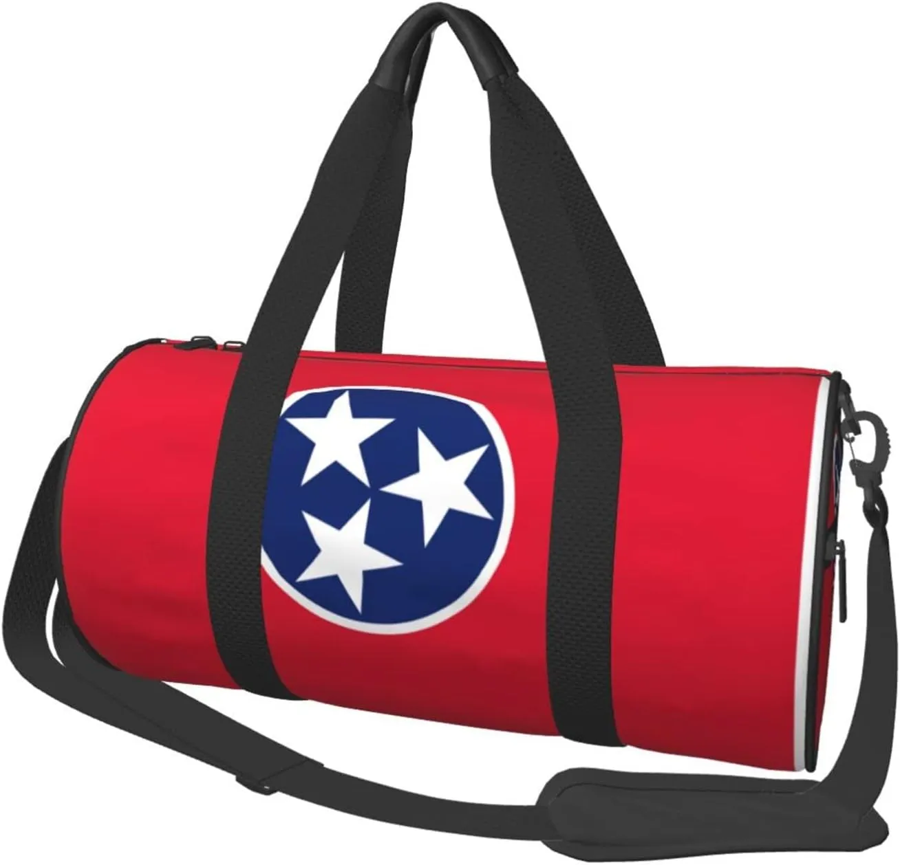 Women Men Flag Of Tennessee Round Duffel Weekender Bag Travel Bag