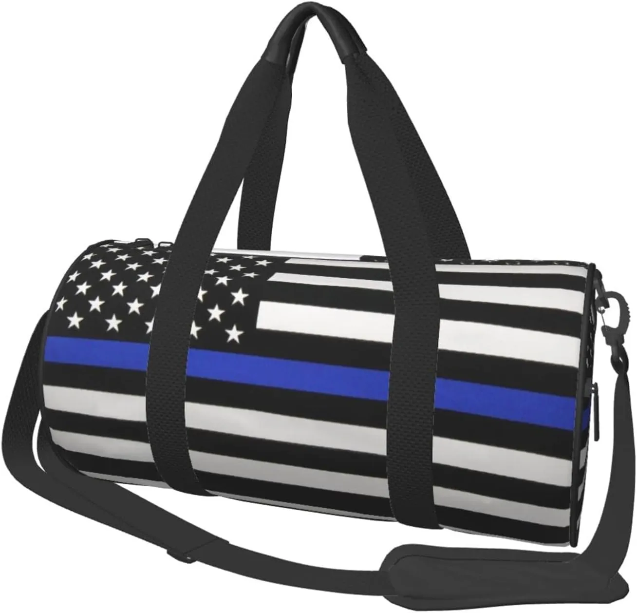 Women Men Thin Blue Line Flag Round Duffel Weekender Bag Travel Bag