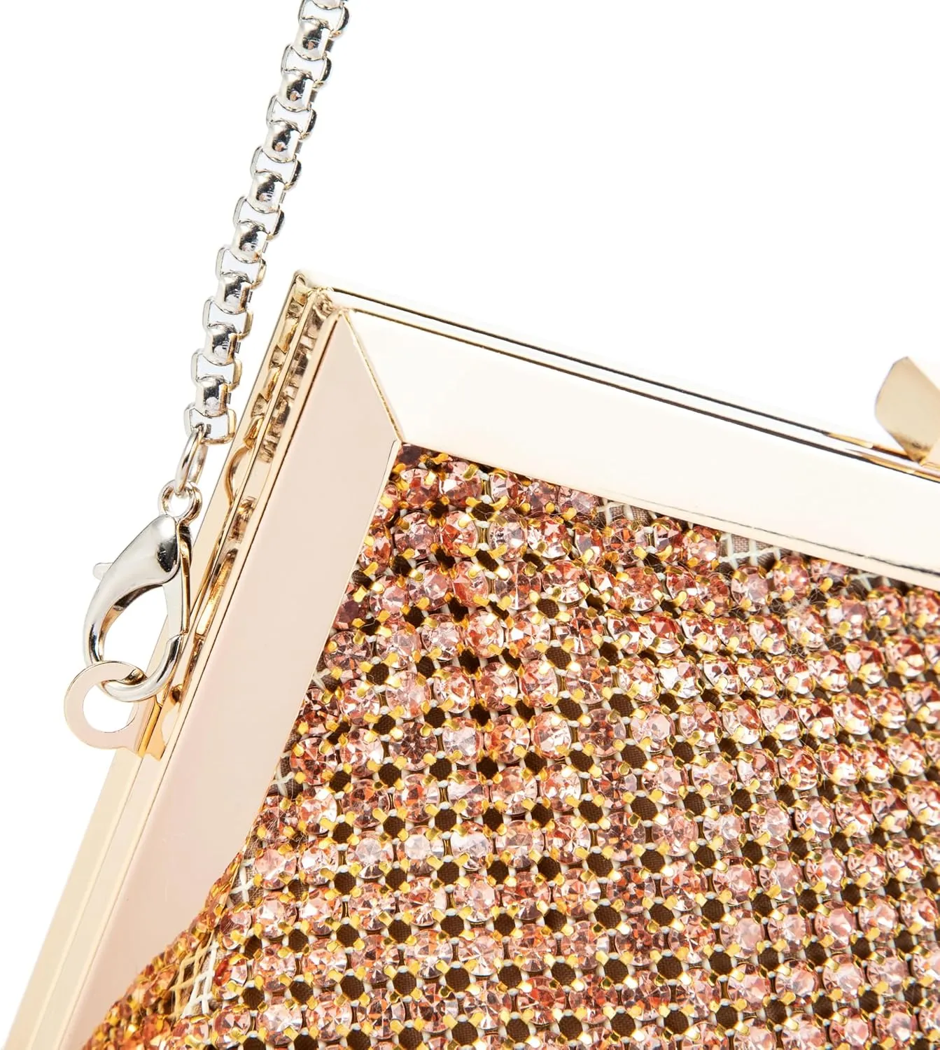 Women Rhinestone Angled Evening Bag Sparkling Clutch Diamond Shoulderbag with Detachable Strap for Wedding Party