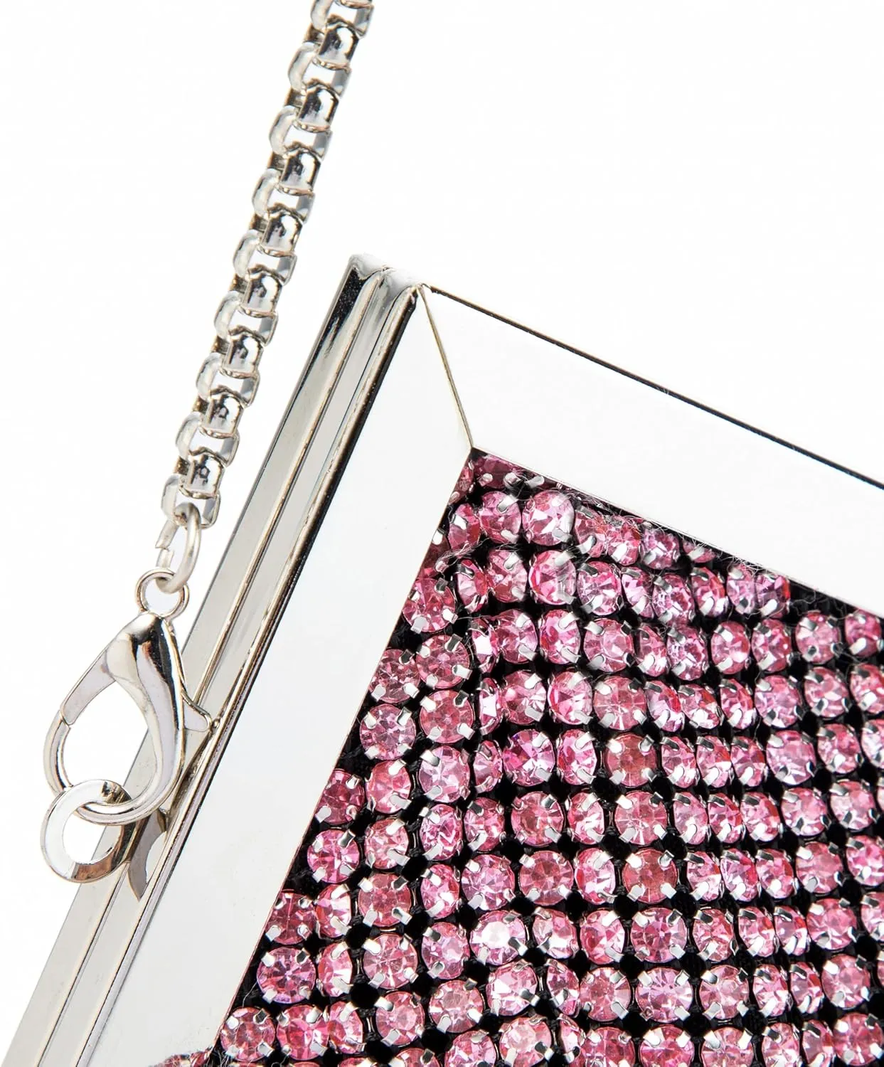 Women Rhinestone Angled Evening Bag Sparkling Clutch Diamond Shoulderbag with Detachable Strap for Wedding Party