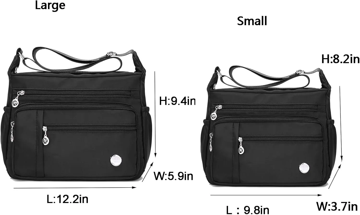 Women Shoulder Handbag Nylon Crossbody Bags Multipockets Purses Handbags Waterproof Messenger Bag