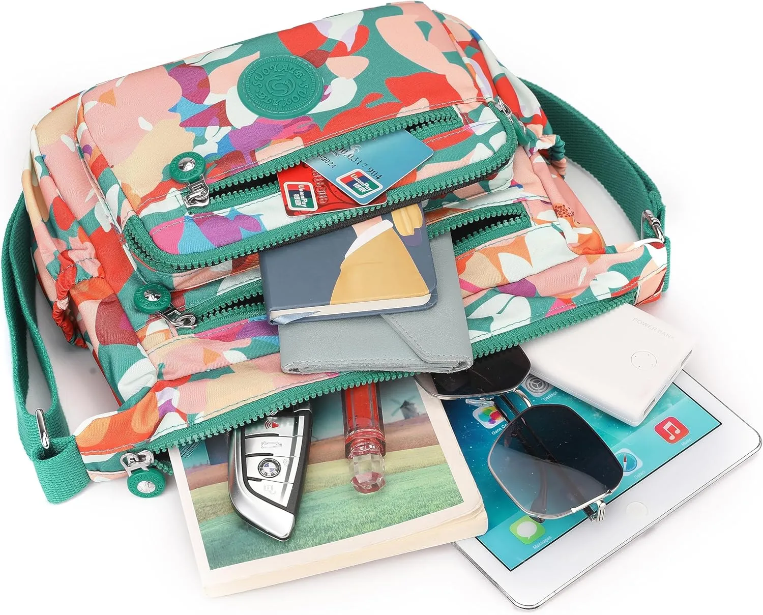 Women Shoulder Handbag Roomy Multiple Pockets Bag Ladies Crossbody Purse Tote Top Handle Satchel