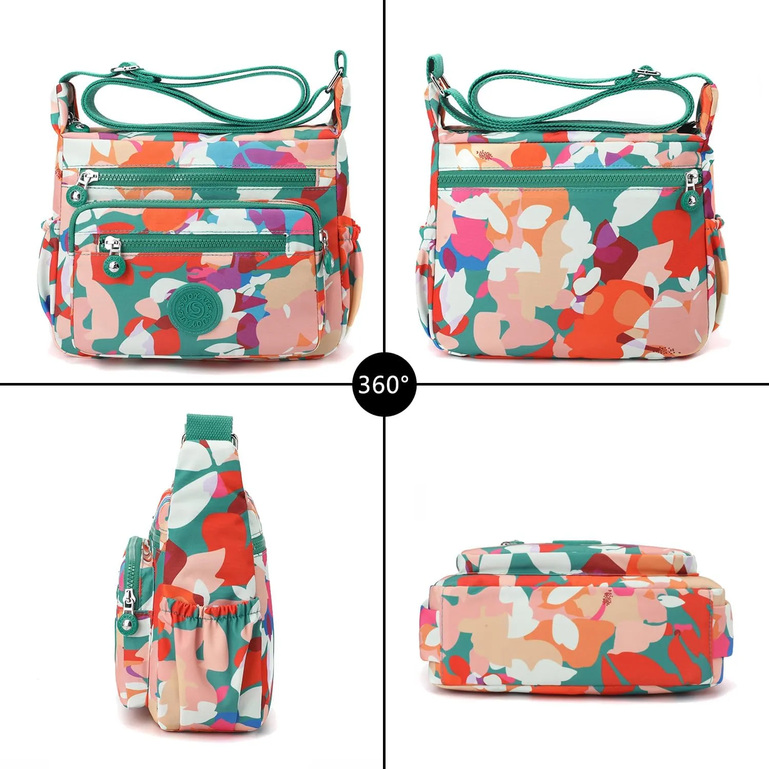 Women Shoulder Handbag Roomy Multiple Pockets Bag Ladies Crossbody Purse Tote Top Handle Satchel