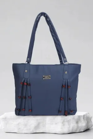 Women's Beaded Casual Hand Bag - Blue