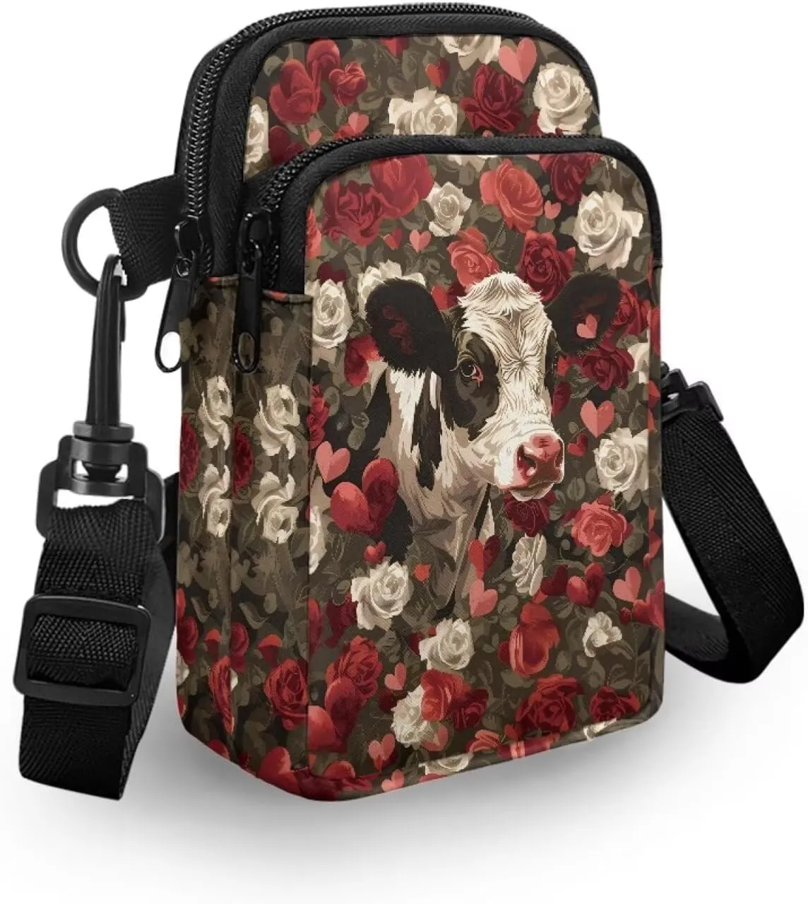 Women's Casual One Shoulder Handbag with Adjustable Strap Double Layered Zipper Snap Ring Fashion Bag