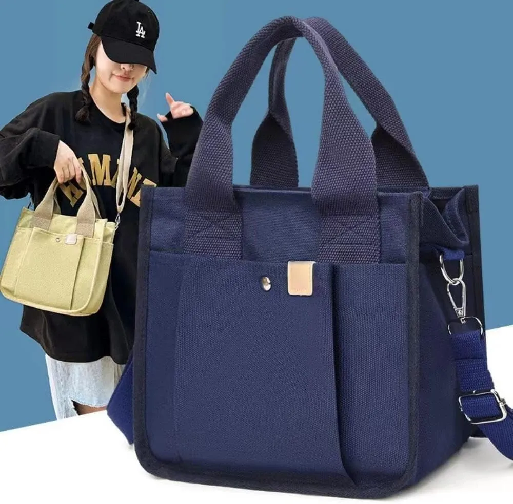 Women's Crossbody Shoulder Bag Multi Compartment Canvas Tote Bag Canvas Hobo Messenger Bag with Zipper Satchel