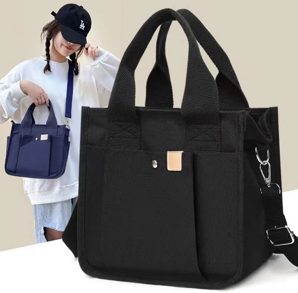 Women's Crossbody Shoulder Bag Multi Compartment Canvas Tote Bag Canvas Hobo Messenger Bag with Zipper Satchel