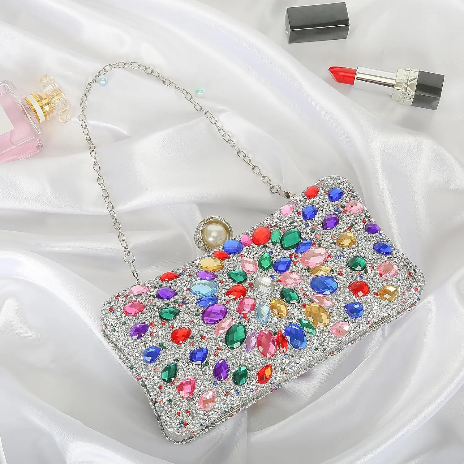 Women's Evening Bags Sparkly Rhinestone Clutch Purses Luxury Handbags