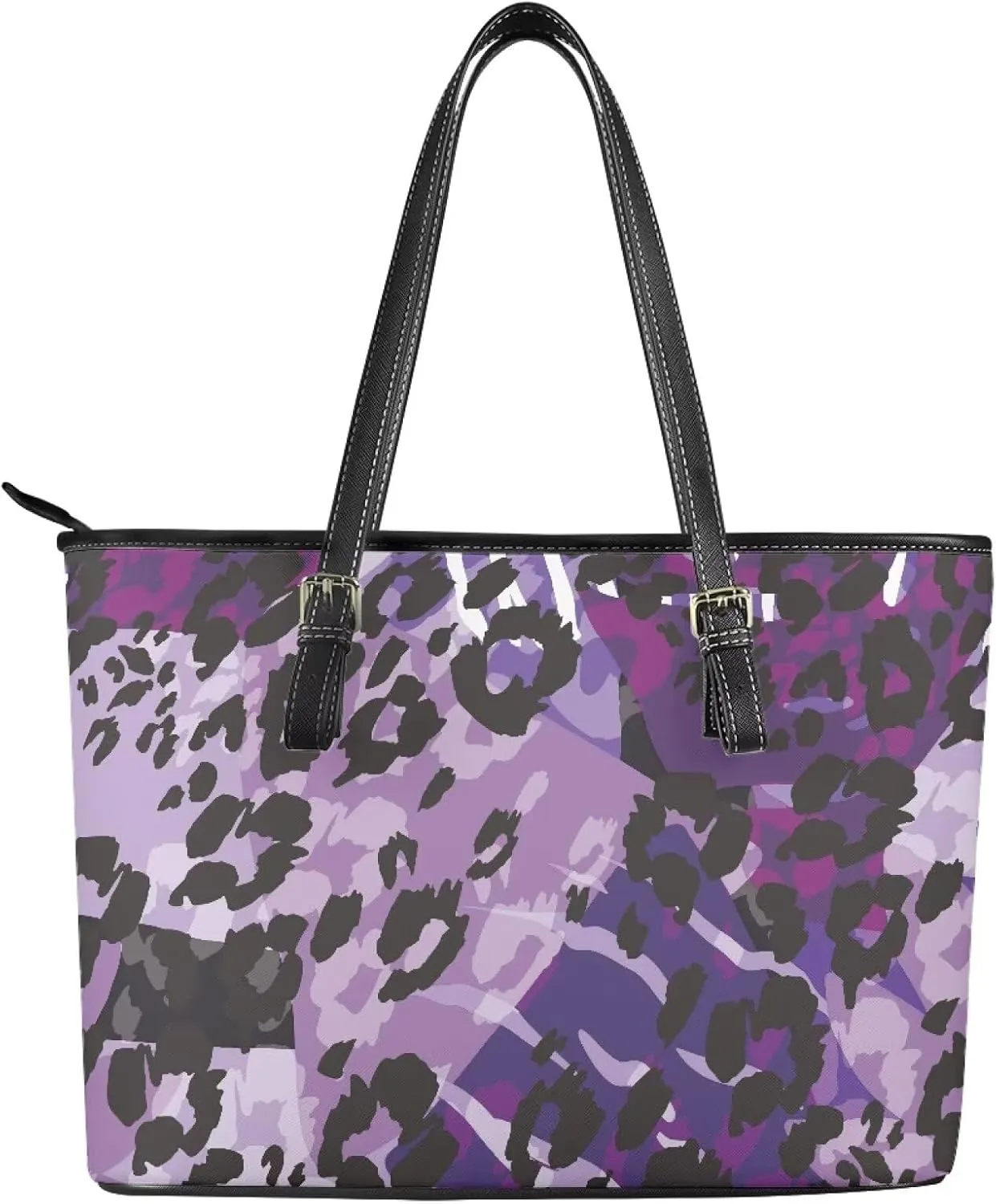 Womens Large Zipper Tote Bag with Pockets Personalized Tote Bags Leather