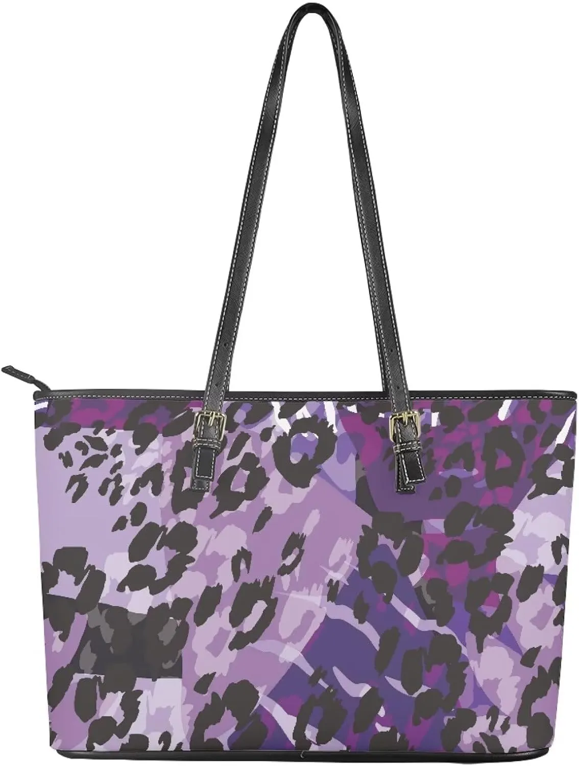 Womens Large Zipper Tote Bag with Pockets Personalized Tote Bags Leather