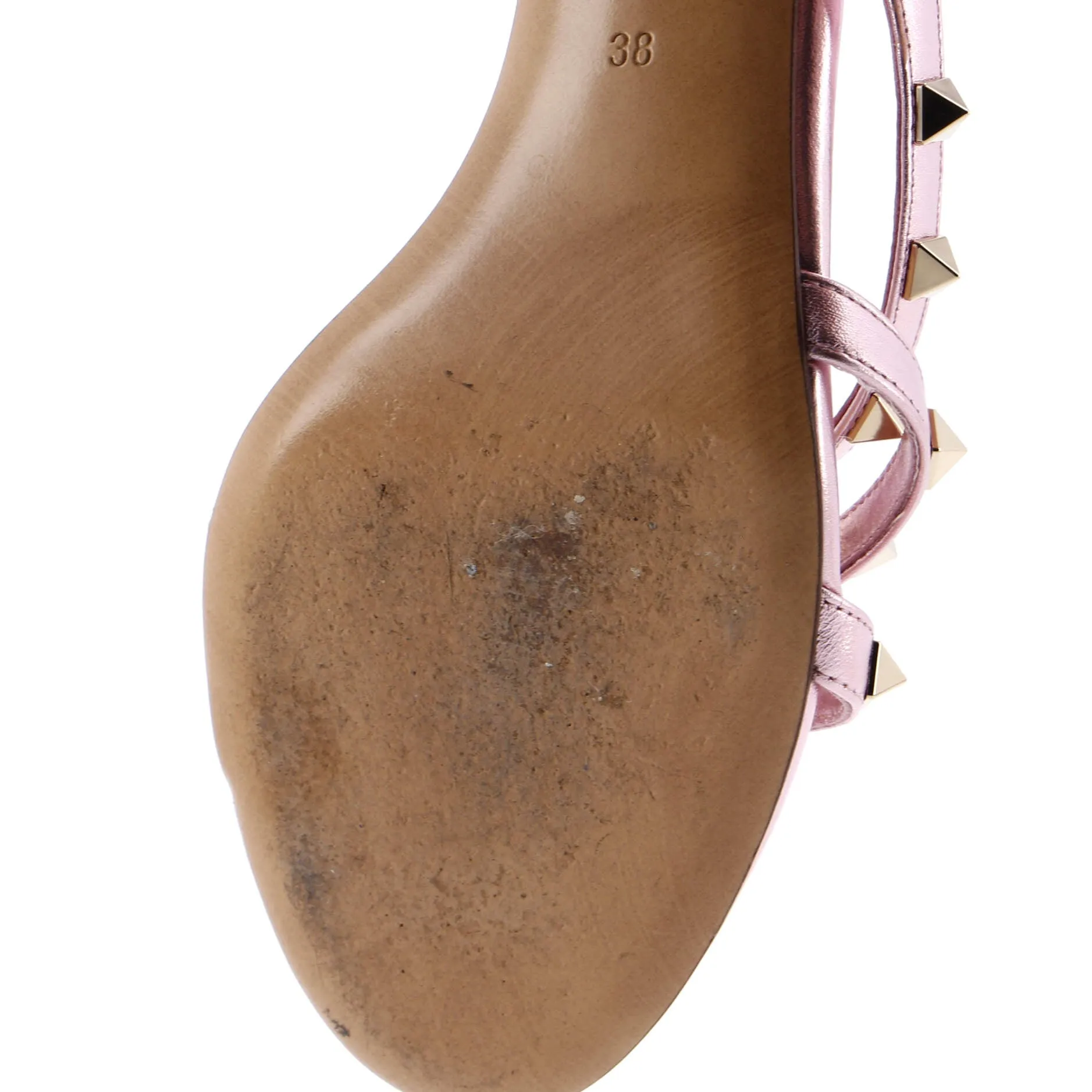 Women's Rockstud Strappy Heeled Mule Sandals Leather
