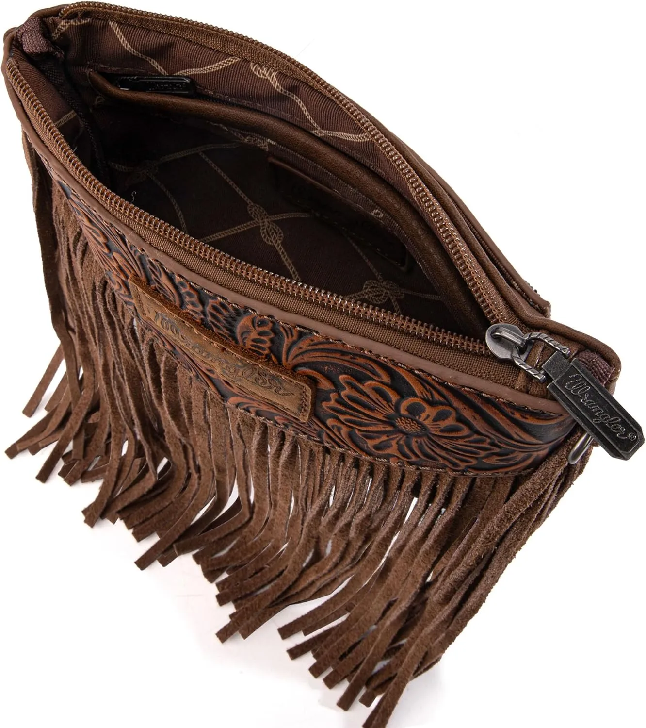 Wrangler Crossbody Small Purse for Women Wristlet Fringe Bag Western Purse