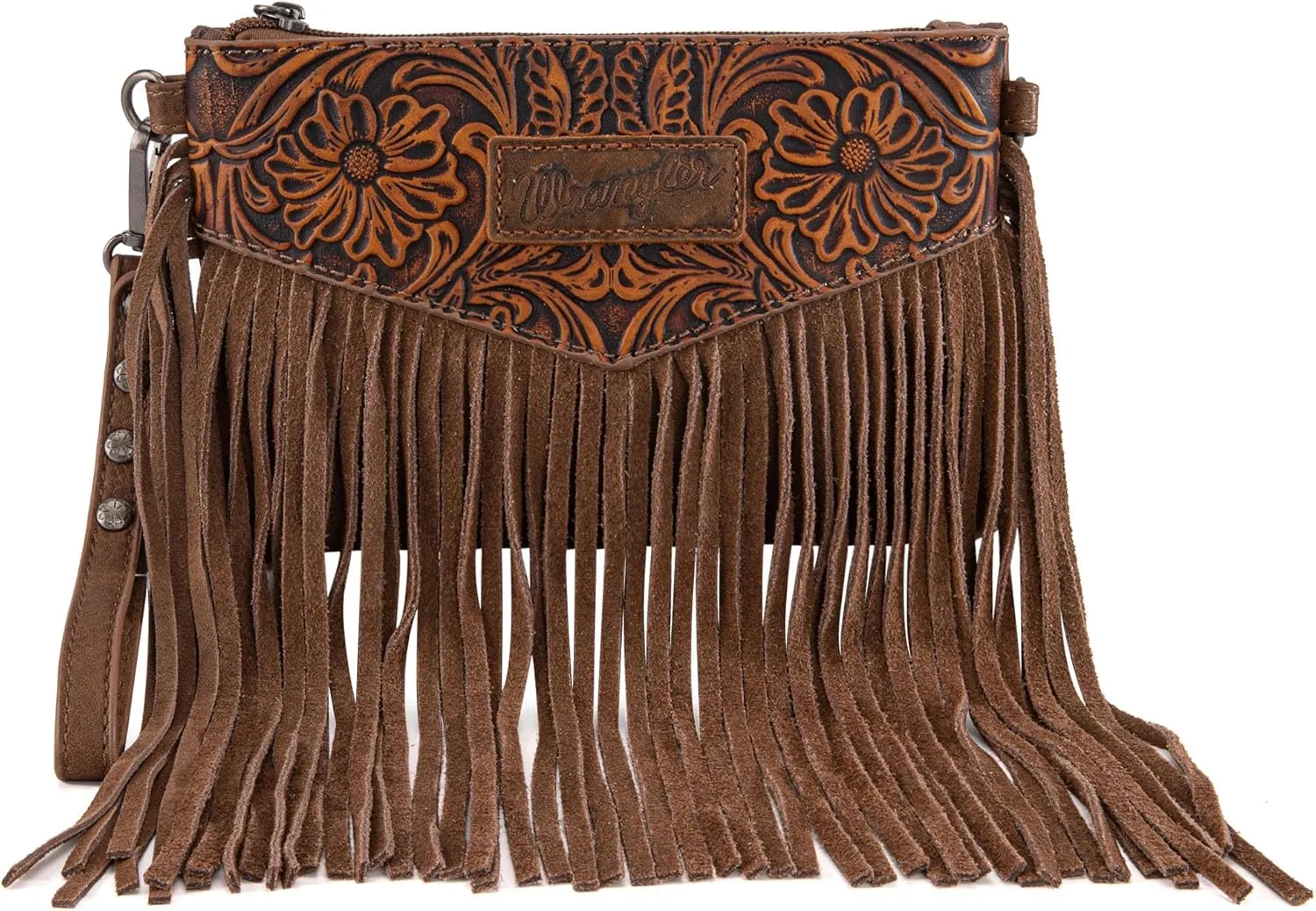 Wrangler Crossbody Small Purse for Women Wristlet Fringe Bag Western Purse