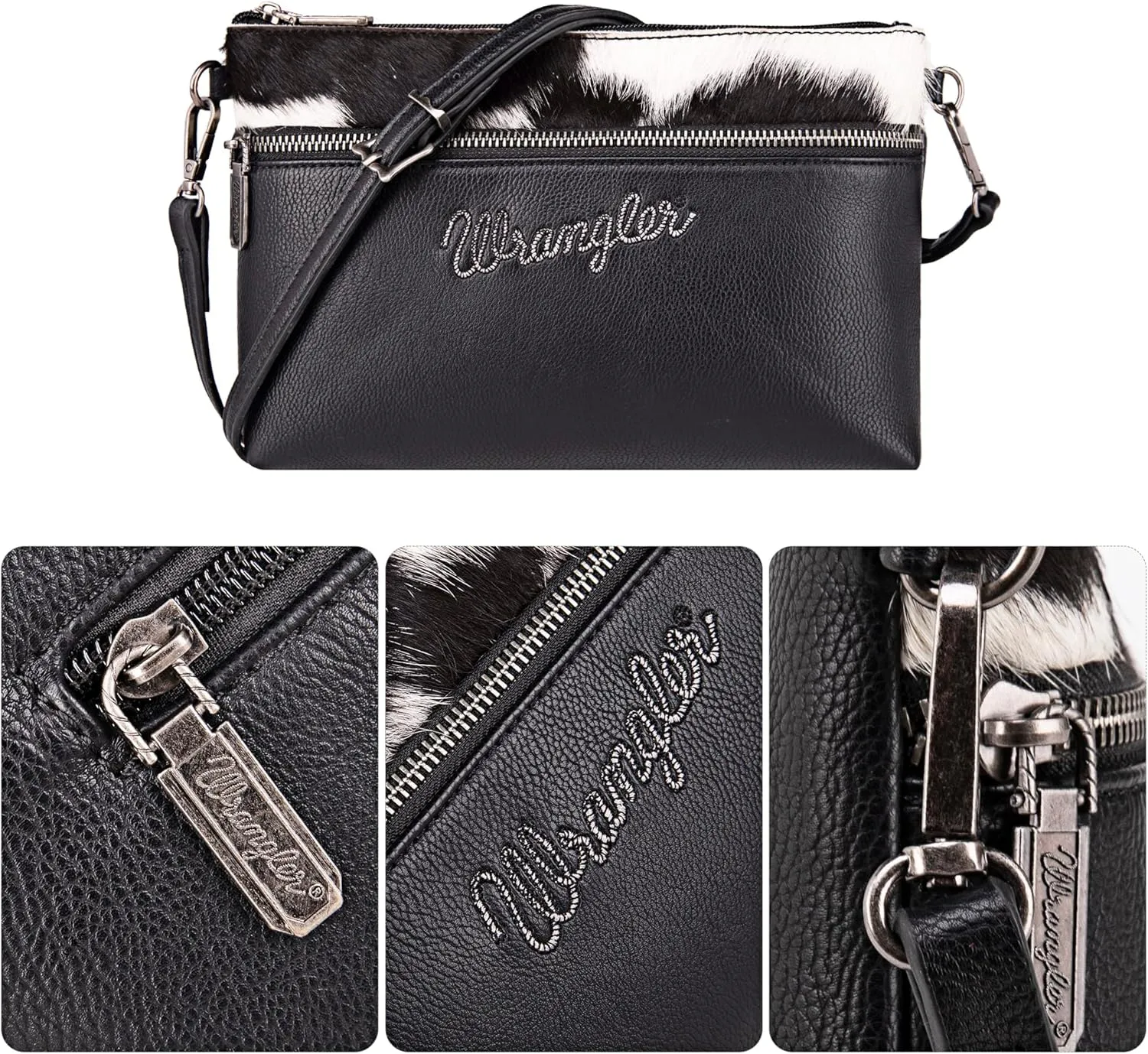 Wrangler Western Cowhide Crossbody Bags for Women Clutch Wristlet Purse