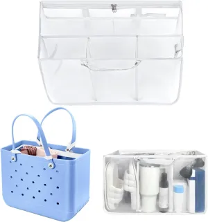 XYFuuee Beach Bag Organizer Inserts for X Large Bogg Bag Accessories, Original XL Lightweight Mesh Insert Divider Pouch, Organizing Rubber Tote Bags, Save Storage Space (White)