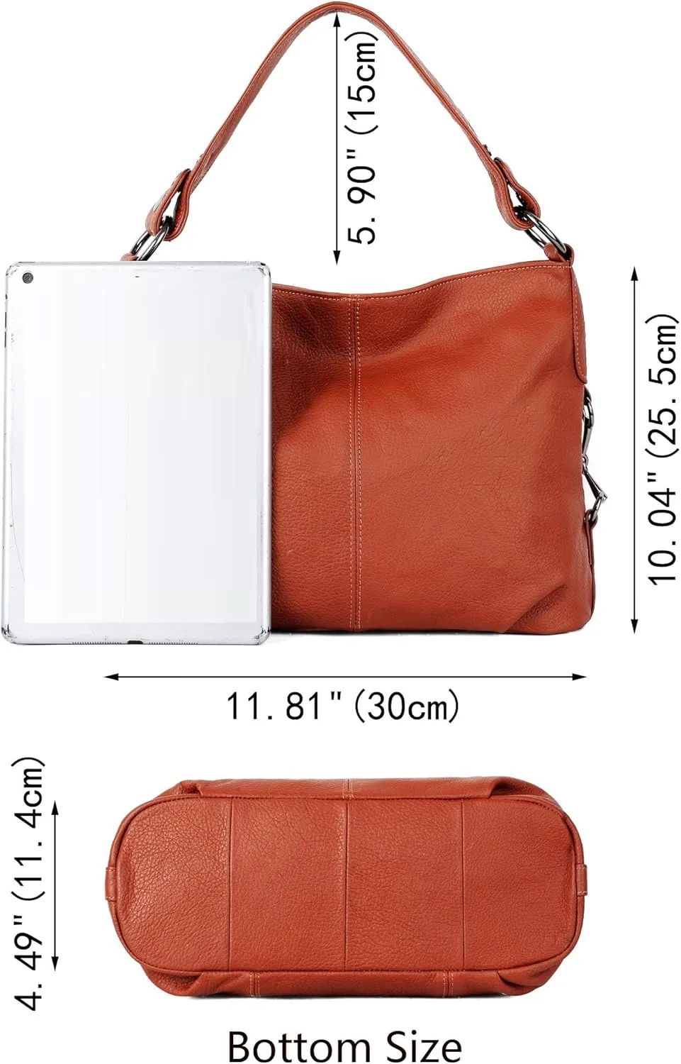 YALUXE Genuine Leather Shoulder Bags Stylish Hobo Handbags Purses Crossbody Bags for Women