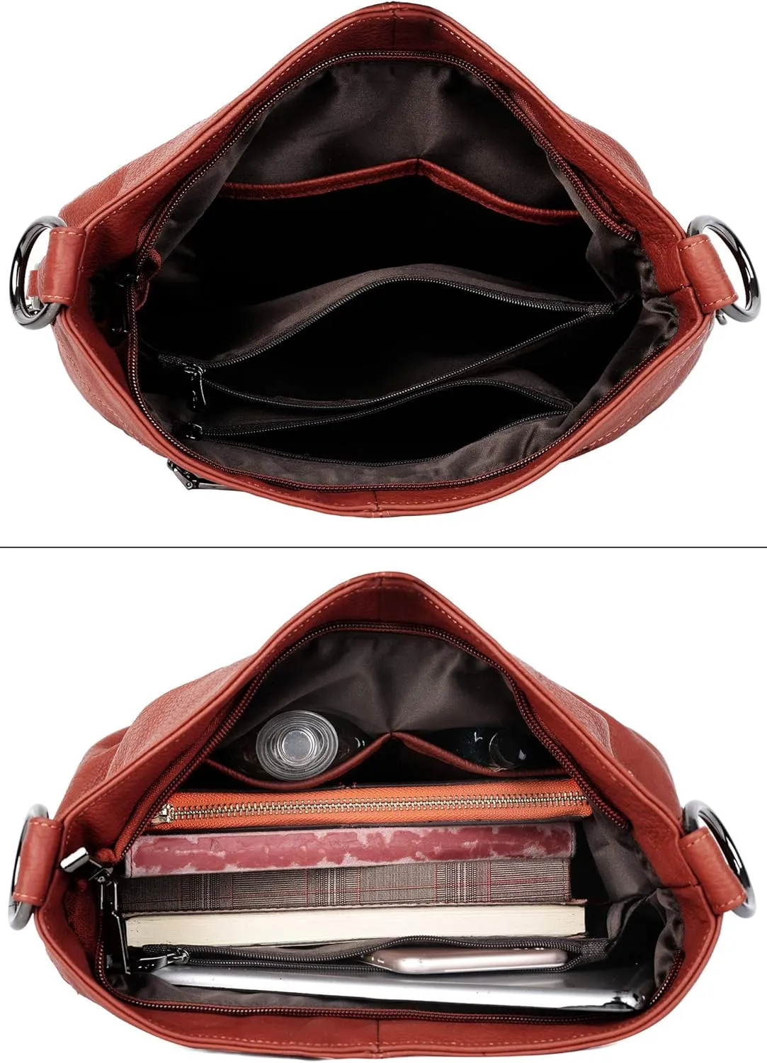 YALUXE Genuine Leather Shoulder Bags Stylish Hobo Handbags Purses Crossbody Bags for Women