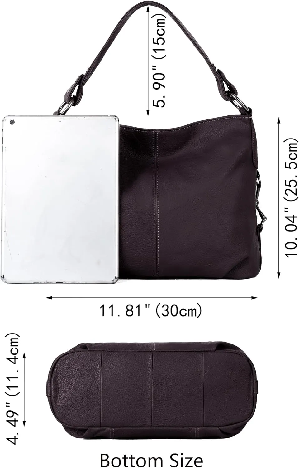 YALUXE Genuine Leather Shoulder Bags Stylish Hobo Handbags Purses Crossbody Bags for Women