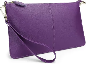 YALUXE Genuine Leather Wristlet Handbags Purses Cell Phone Pocket Clutch Wallet Crossbody Bags for Women