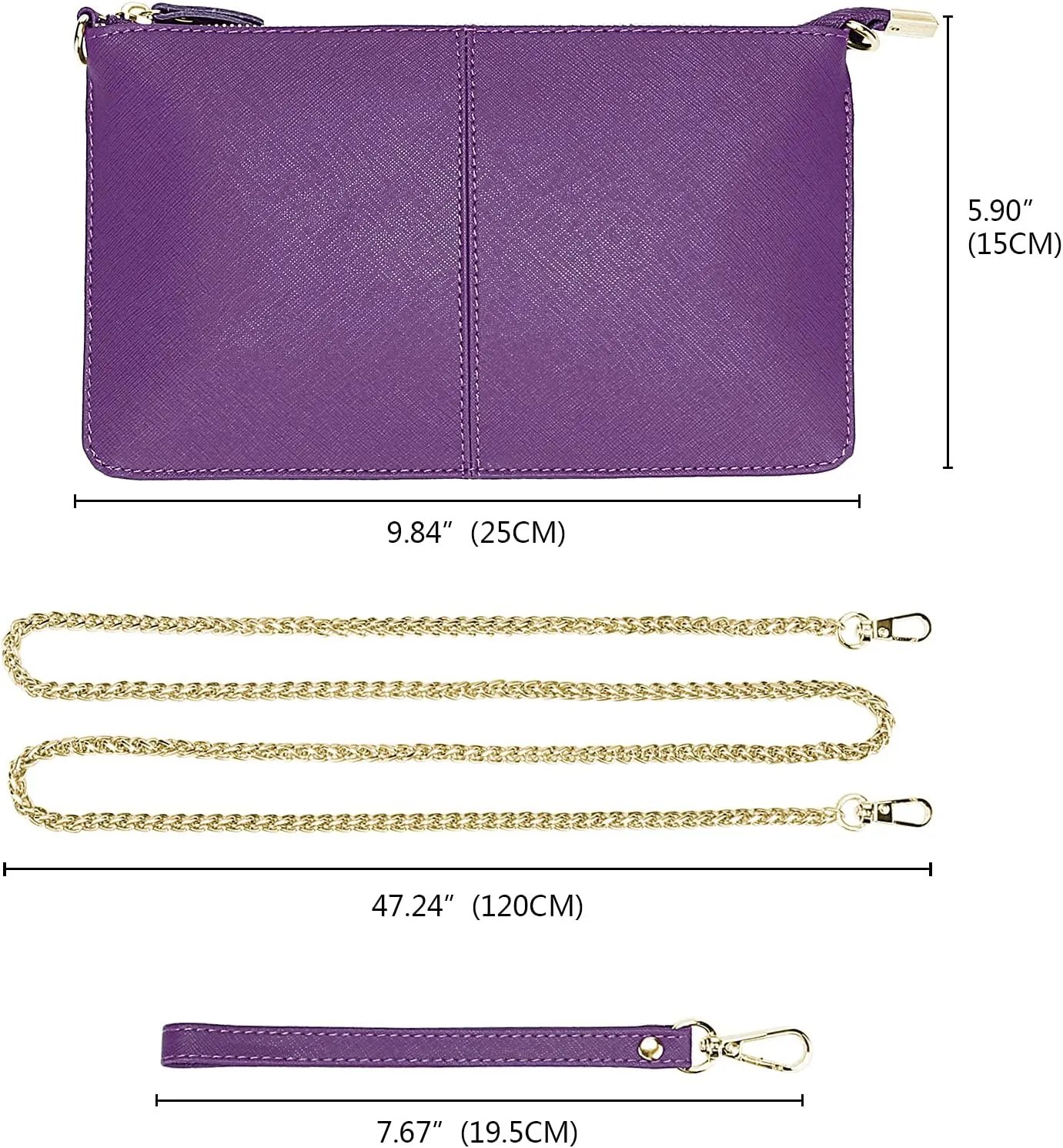 YALUXE Genuine Leather Wristlet Handbags Purses Cell Phone Pocket Clutch Wallet Crossbody Bags for Women