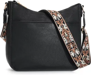 YDSIII Small Crossbody Bags for Women, Women's Cross body Bag with Adjustable Wide Guitar Strap, Vintage Vegan Leather