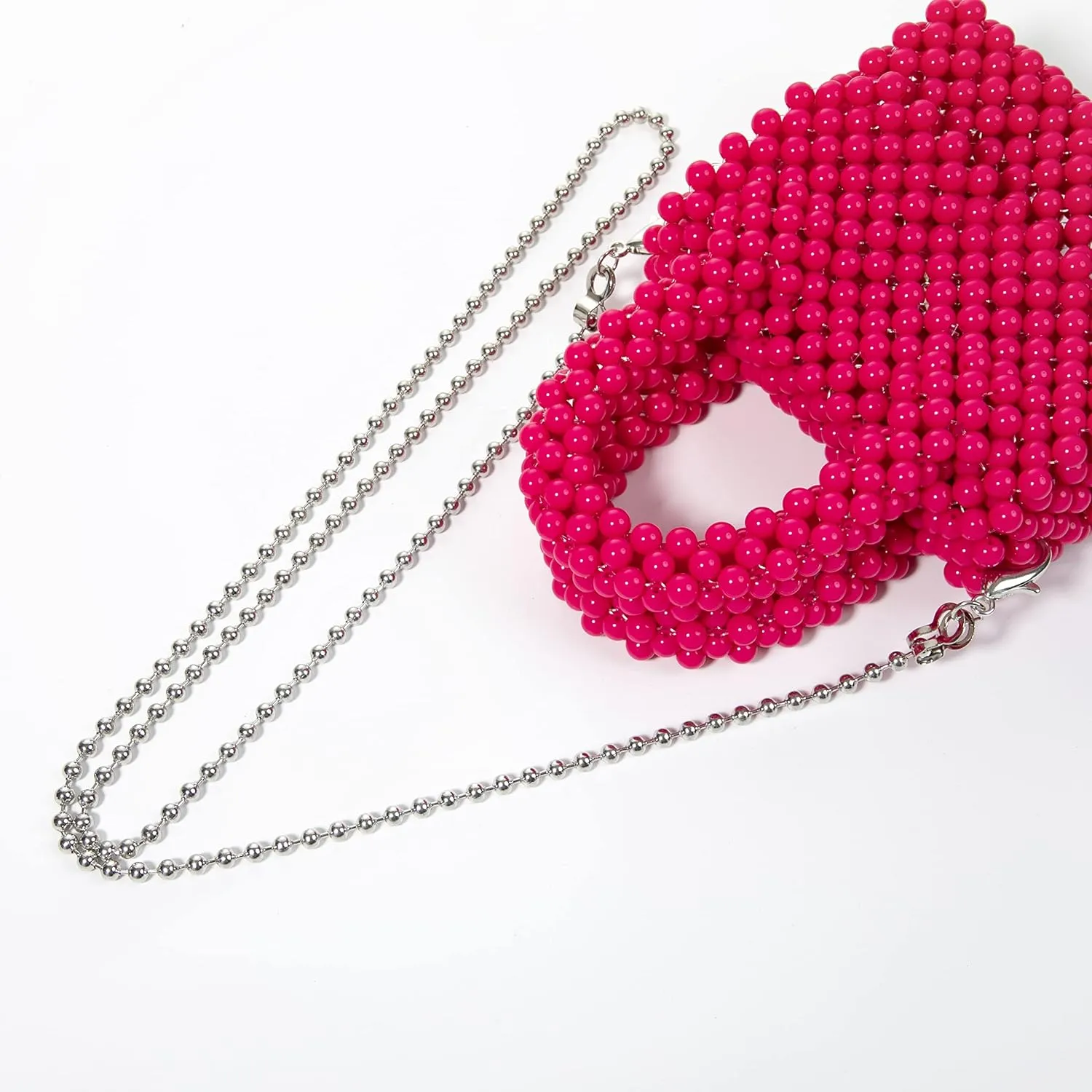 YUSHINY Acrylic Beaded Macaron Color Cube Box Bag Evening Handbag with Detachable Strap Chain