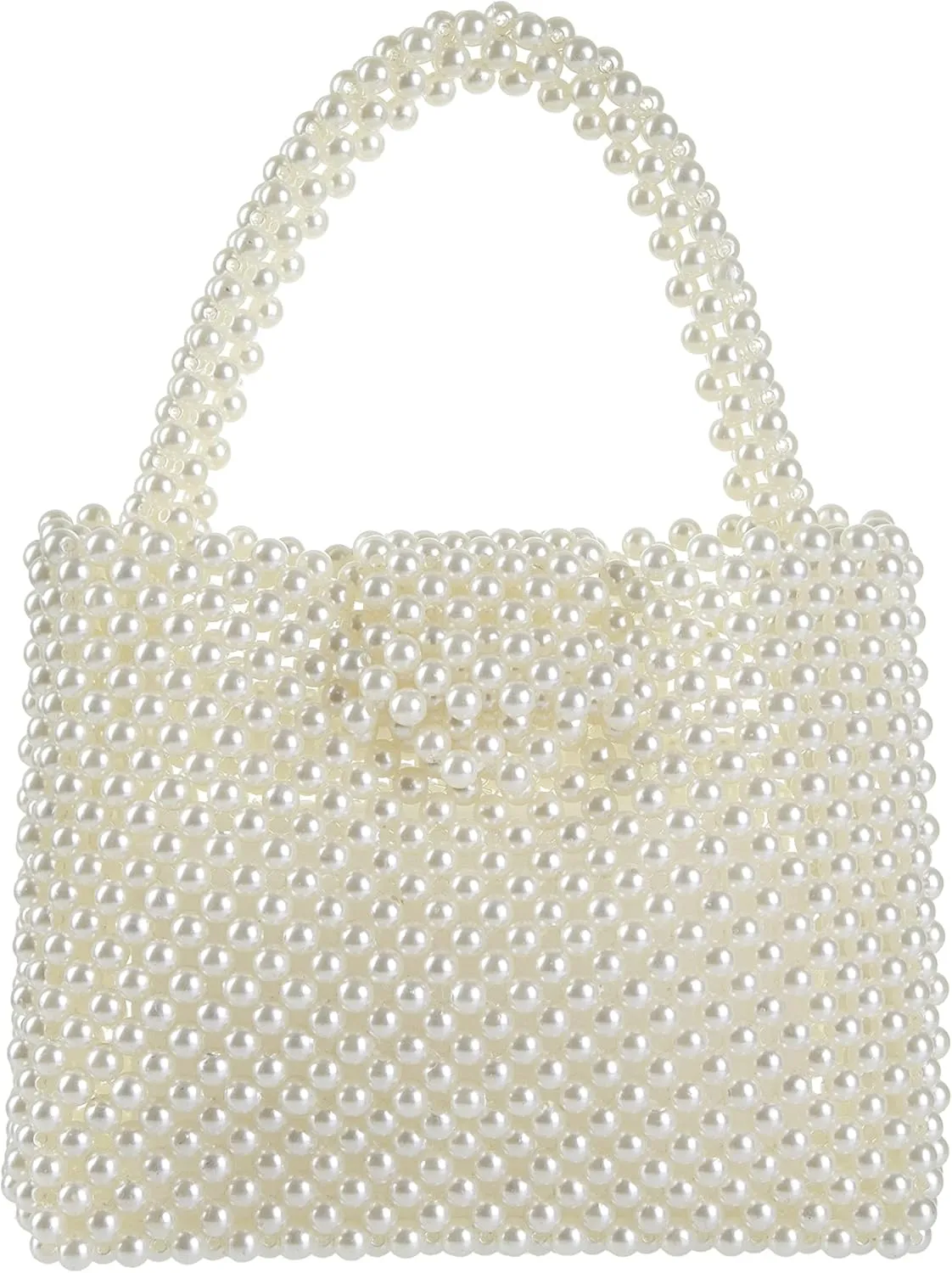 YUSHINY Women Acrylic Beaded Evening Tote Medium HandBag with Pull-on Closure for Wedding Party
